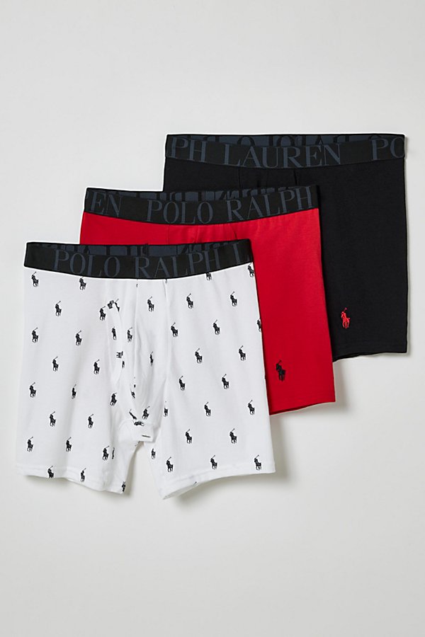 Polo Ralph Lauren Classic Bit Boxer Brief 3-pack In Red, Men's At Urban Outfitters