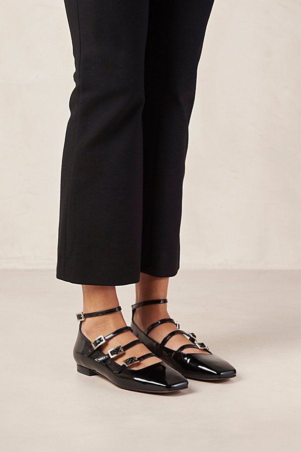 Shop Alohas Luke Leather Ballet Flat In Onix Black, Women's At Urban Outfitters