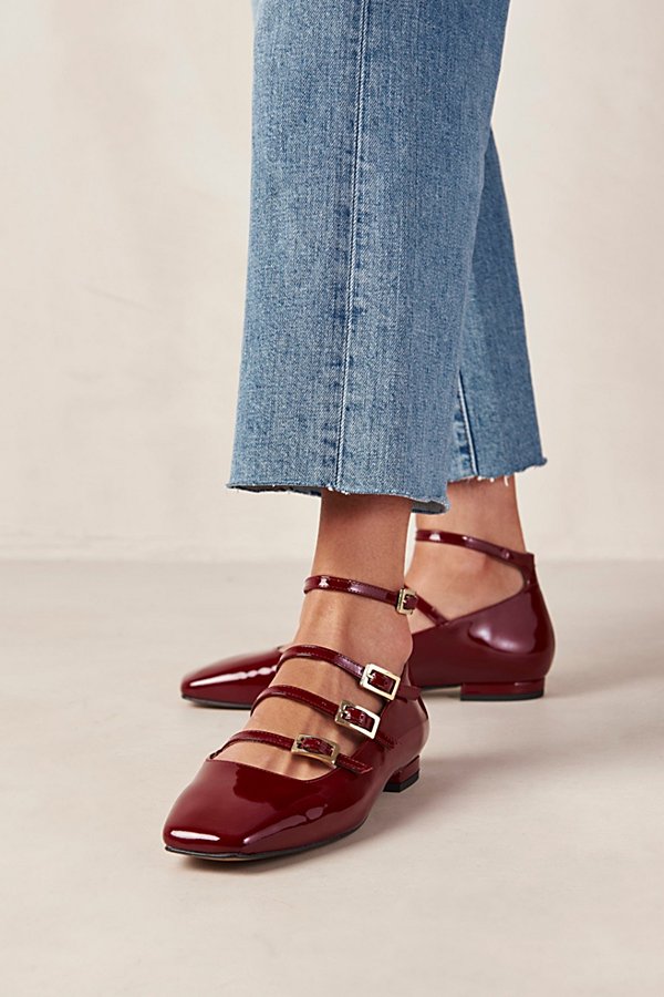 Shop Alohas Luke Leather Ballet Flat In Wine Burgundy, Women's At Urban Outfitters