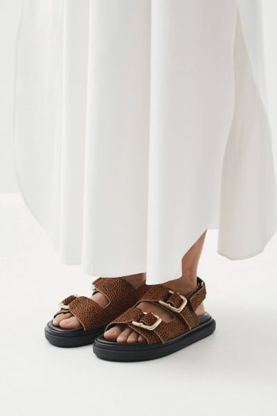 Alohas Harper Leather Slingback Buckled Sandal In Soft Tan, Women's At Urban Outfitters In Soft Tan