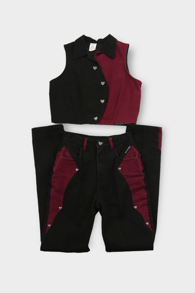 Vintage Western Ethics Heart Vest and Jeans Matching Set Urban Outfitters