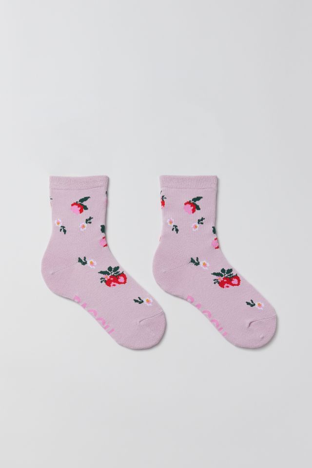 BAGGU Needlepoint Apple Crew Sock #1