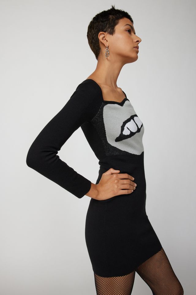 Another Girl Get Lippy Knit Mini Dress | Urban Outfitters