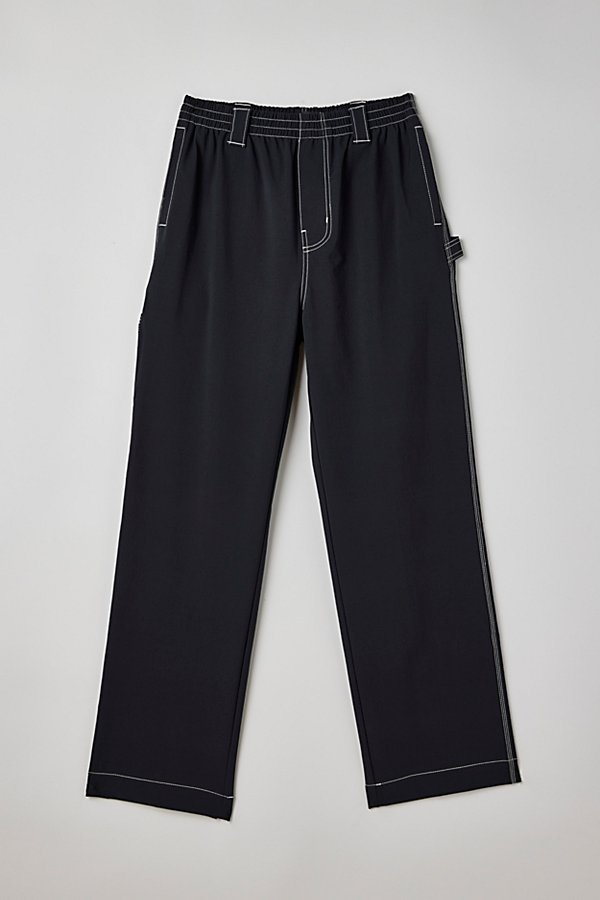 Urban Outfitters Uo Nylon Skate Fit Carpenter Pant In Black