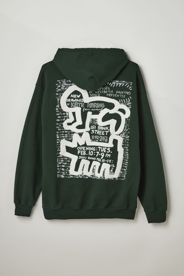 Keith Haring 1981 Bank Street Puff Print Hoodie Sweatshirt