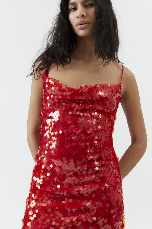 Robe Mi-Longue Bardot Karina à Paillettes #1