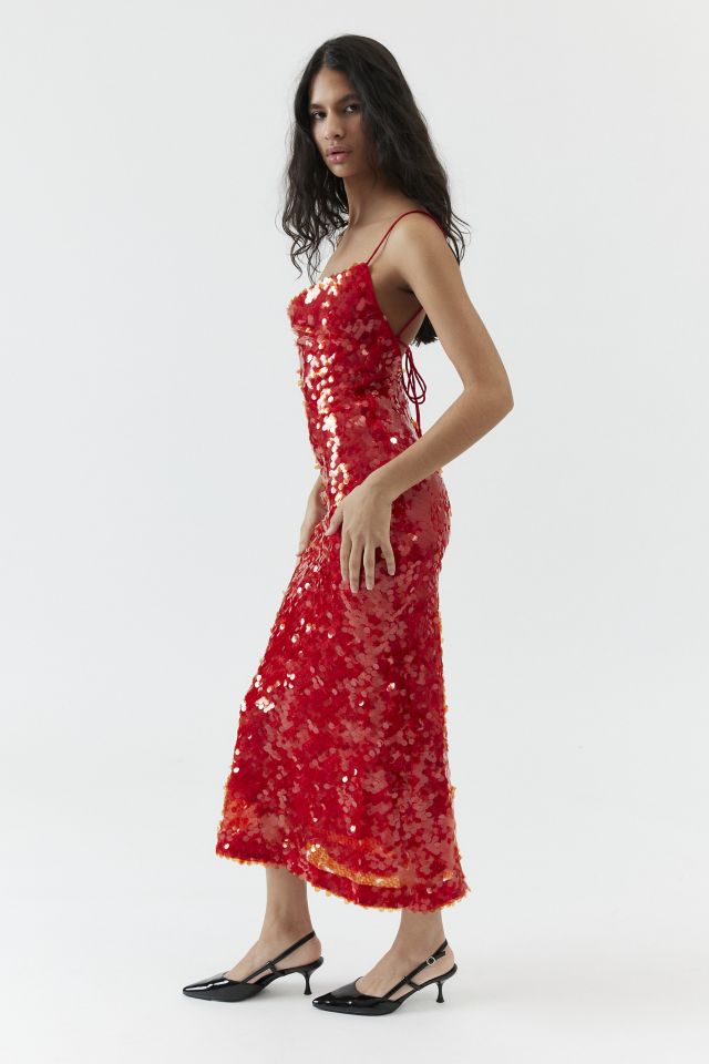 Robe Mi-Longue Bardot Karina à Paillettes #2