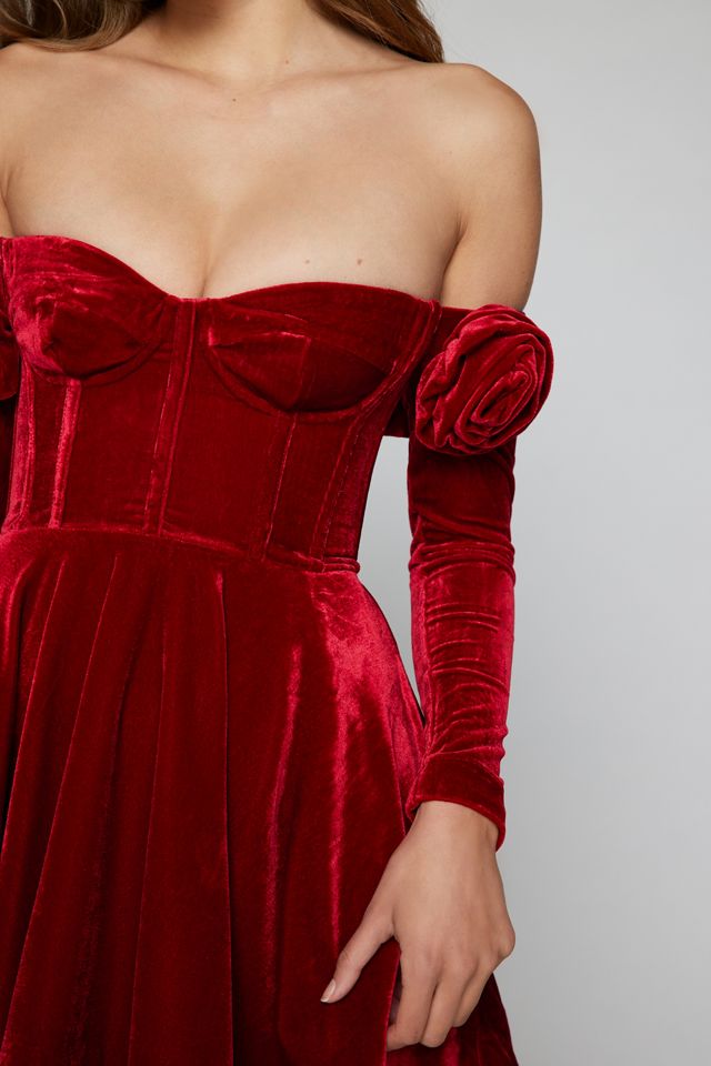 Bardot Sigma Velour Off-The-Shoulder Mini Dress | Urban Bardot Sigma Velour Off-The-Shoulder Mini Dress | Urban