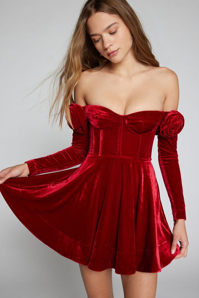 Bardot Sigma Velour Off-The-Shoulder Mini Dress #2