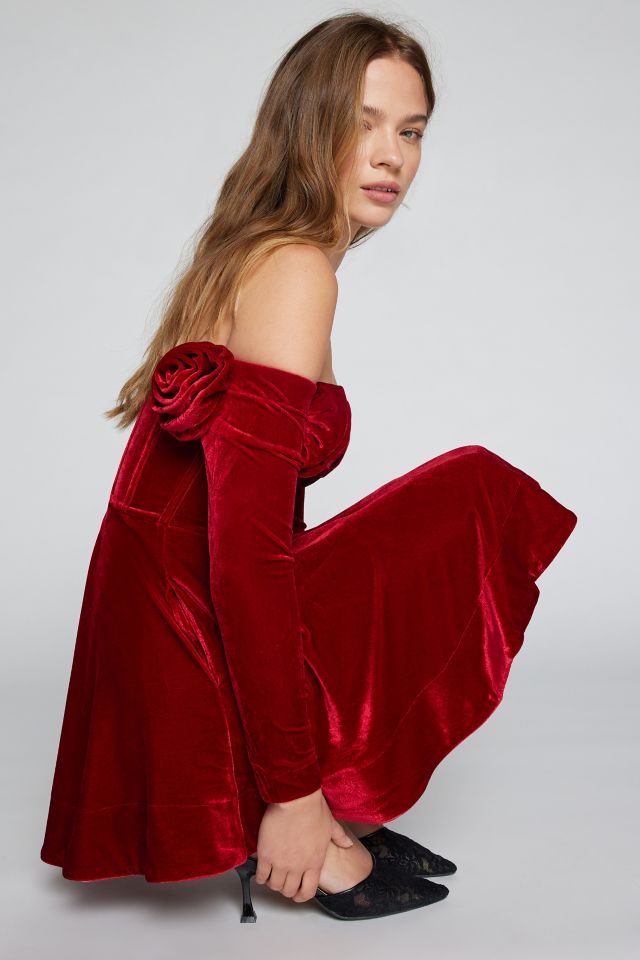 Bardot Sigma Velour Off-The-Shoulder Mini Dress #3