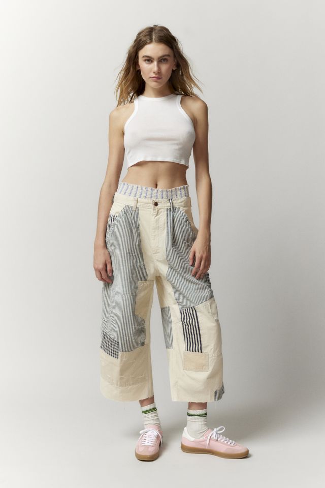 PATCHWORK PANTS, Beige