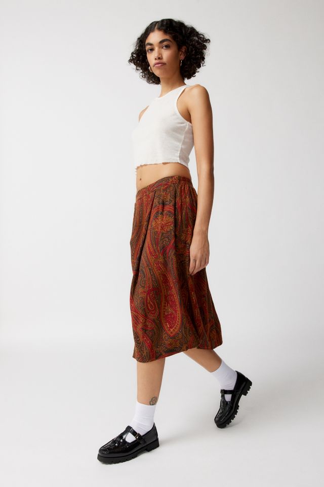 Urban Renewal Remade Bleached Paisley Midi Skirt | Urban Outfitters