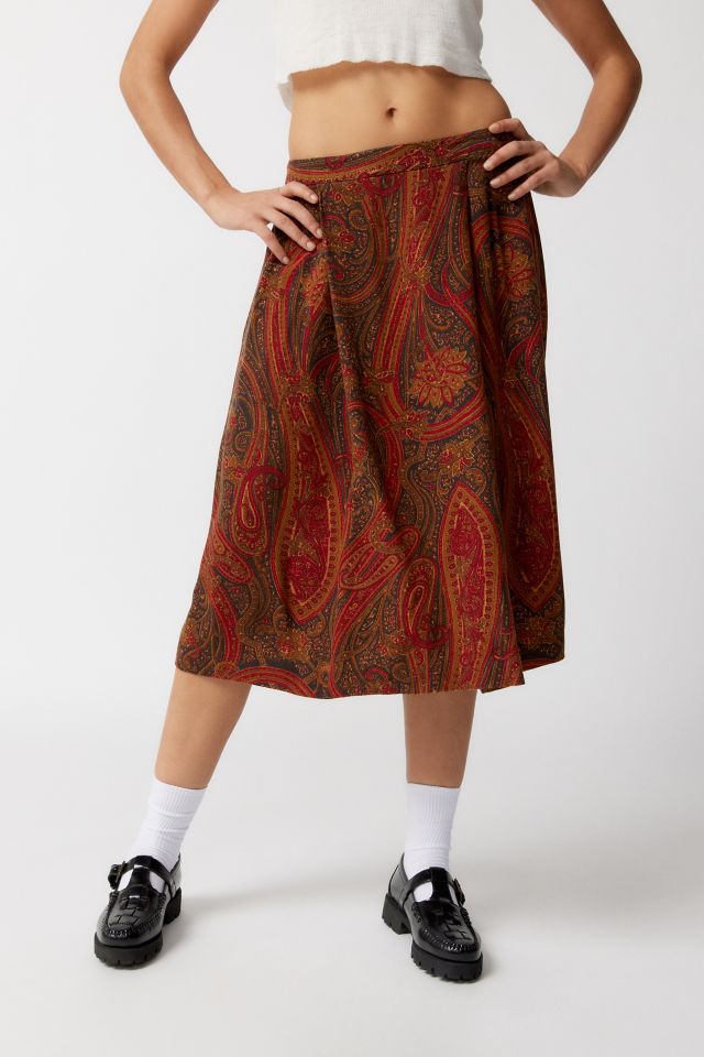 Urban Renewal Remade Bleached Paisley Midi Skirt #2