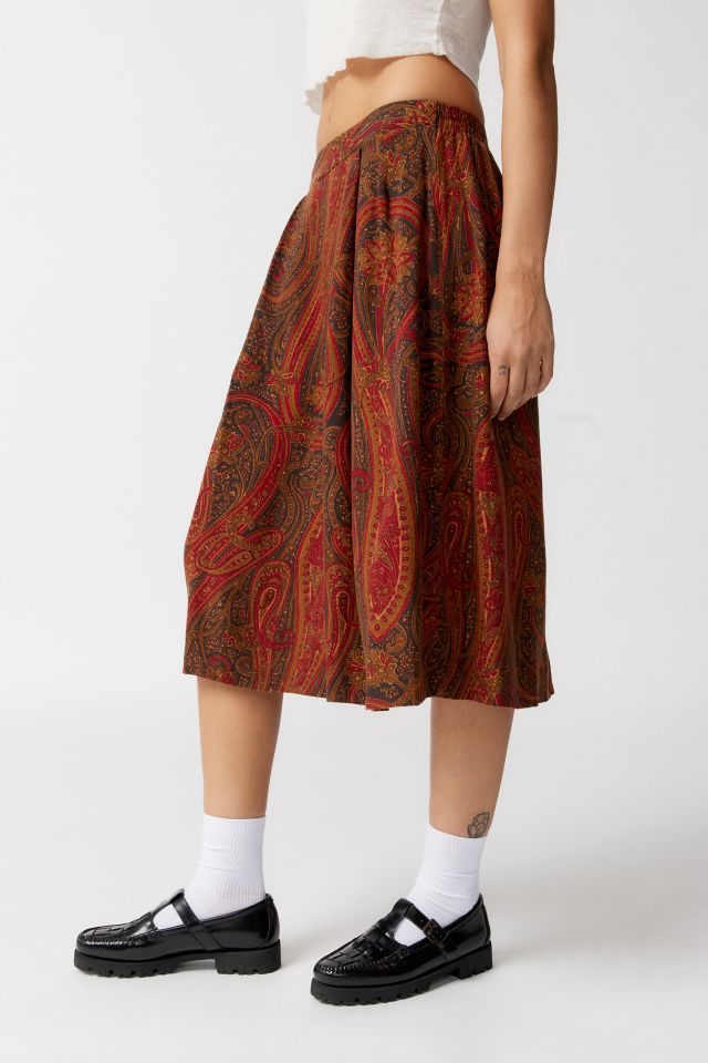 Urban Renewal Remade Bleached Paisley Midi Skirt #3