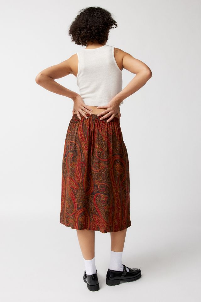 Urban Renewal Remade Bleached Paisley Midi Skirt #4