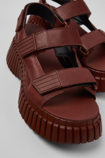 Camper Bcn Lightweight Leather Sandals In Red, Women's At Urban Outfitters