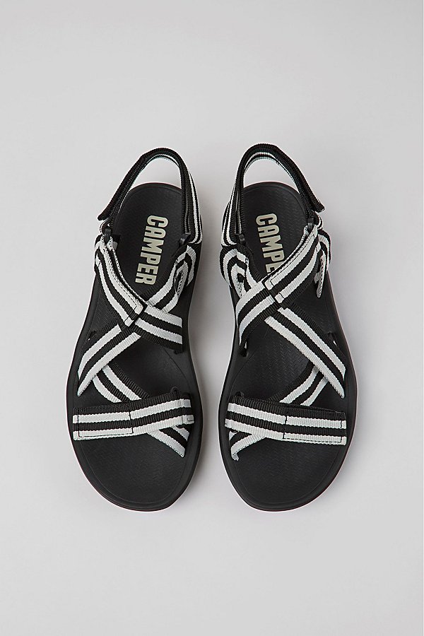 Shop Camper Match Lightweight Recycled Strap Sandals In Black/white, Men's At Urban Outfitters