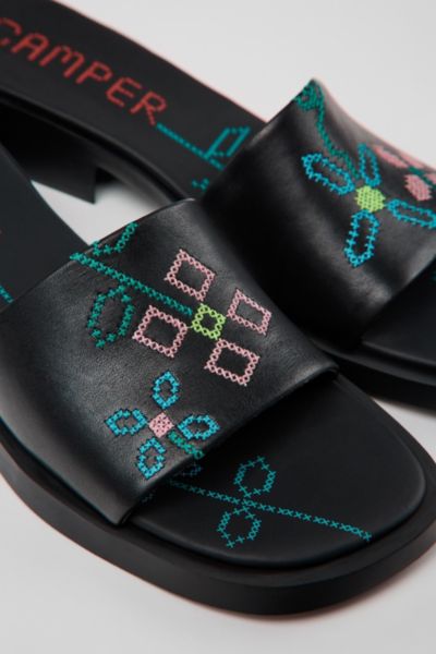 Camper Dana Lightweight Leather Heeled Sandals In Oyster, Women's At Urban Outfitters