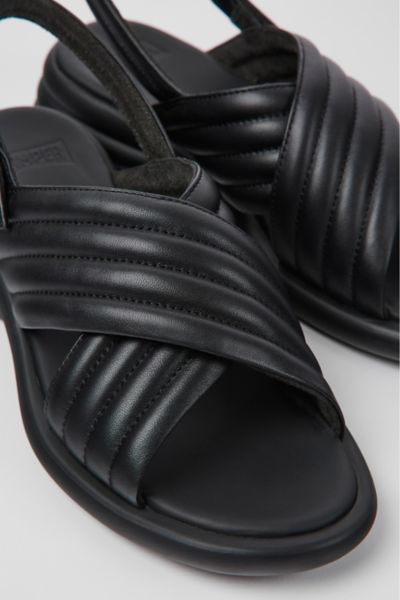 Camper Spiro Leather Sandals In Black