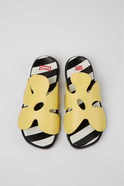 Camper Twins Slide Sandal In Yellow