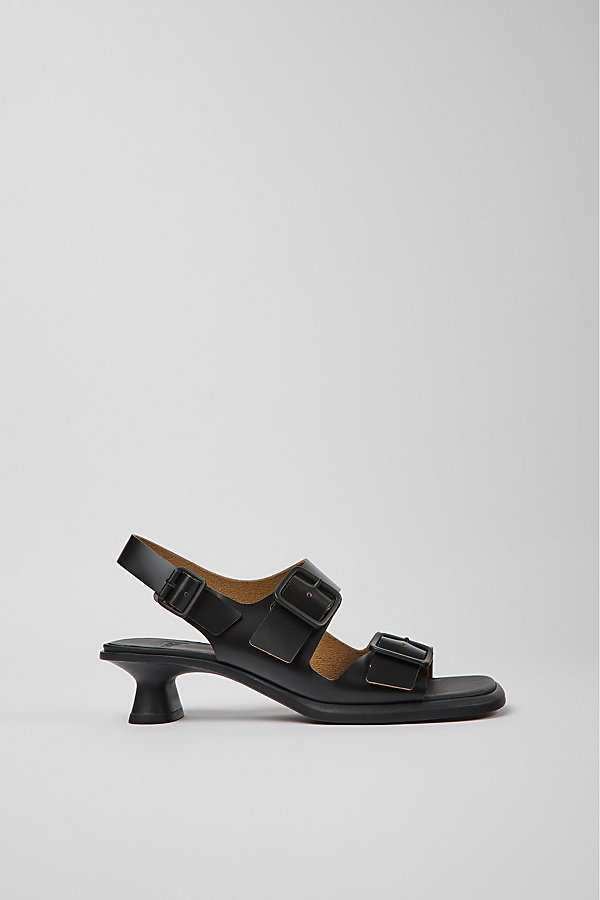 Shop Camper Dina 3-strap Buckle Heel In Black, Women's At Urban Outfitters