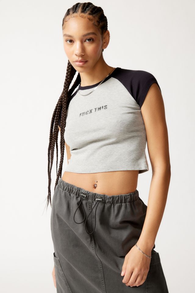 F This Cropped Baby Raglan Tee #4