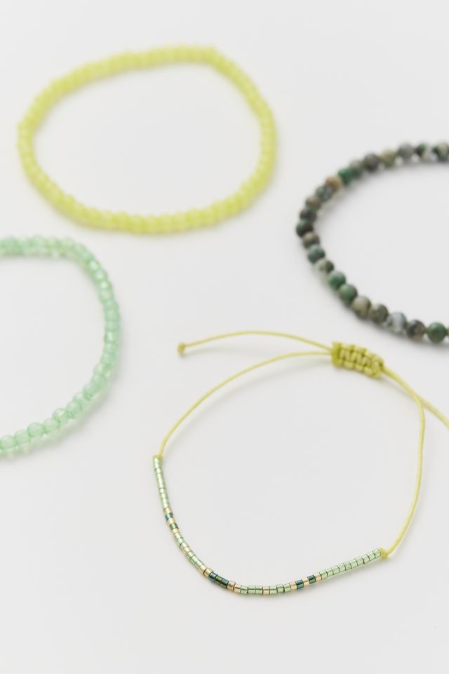 Green Beaded Bracelet Set #1