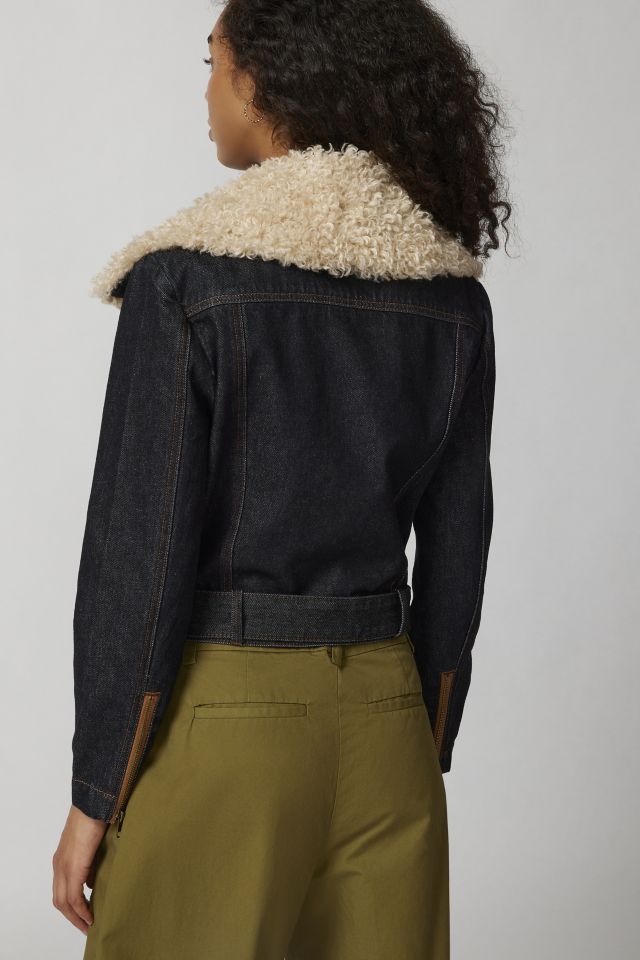 Steve Madden Lazuli Faux Fur Denim Jacket #2
