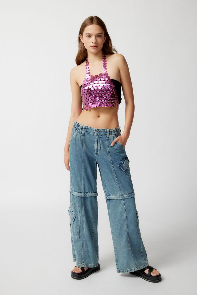 Metallic Heart Halter Top #1