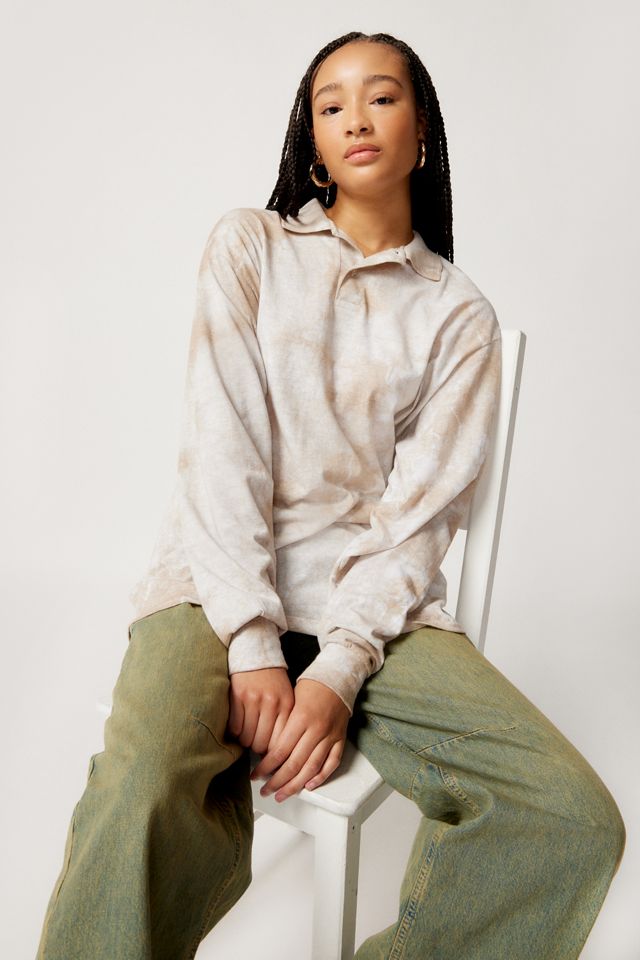 Urban Renewal Remade Dye Tech Oversized Rugby Shirt Urban Outfitters