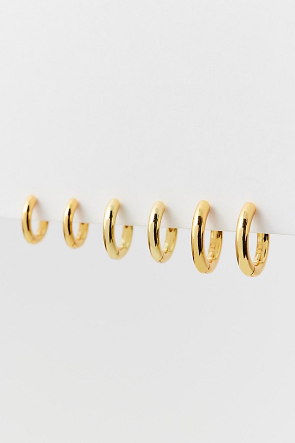 GIRLS CREW ANGEL CITY HOOP EARRING SET IN GOLD, WOMEN'S AT URBAN OUTFITTERS