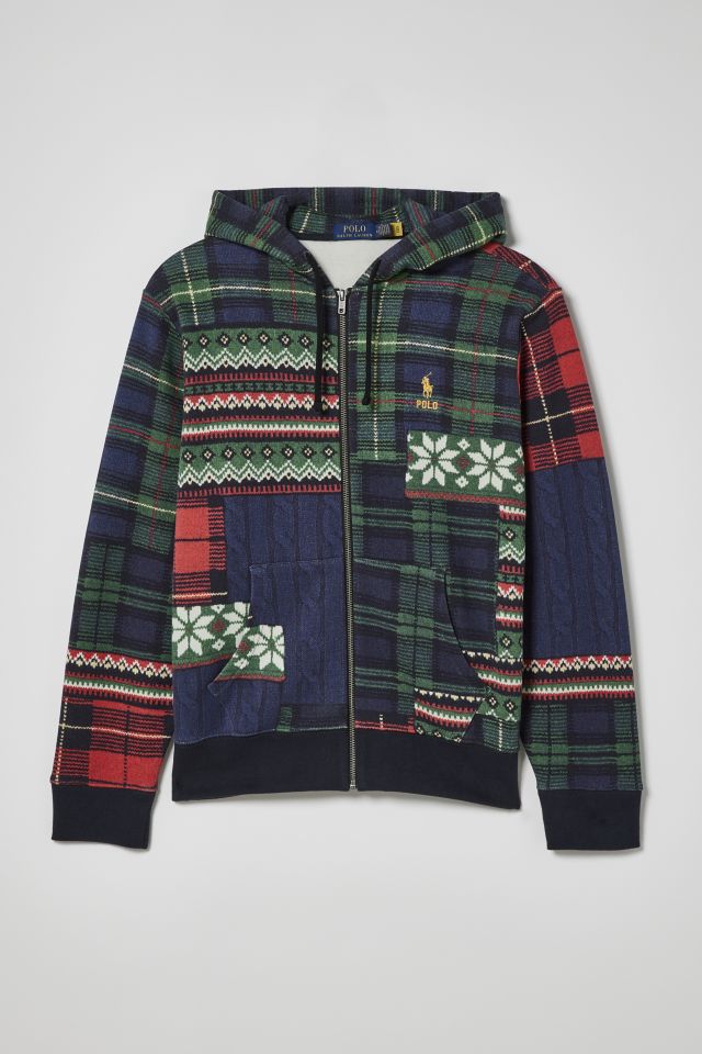 Ralph lauren patchwork online fleece hoodie