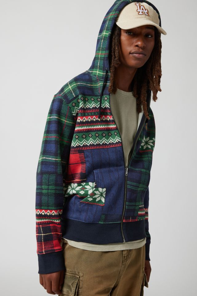 Patchwork fleece hoodie new arrivals