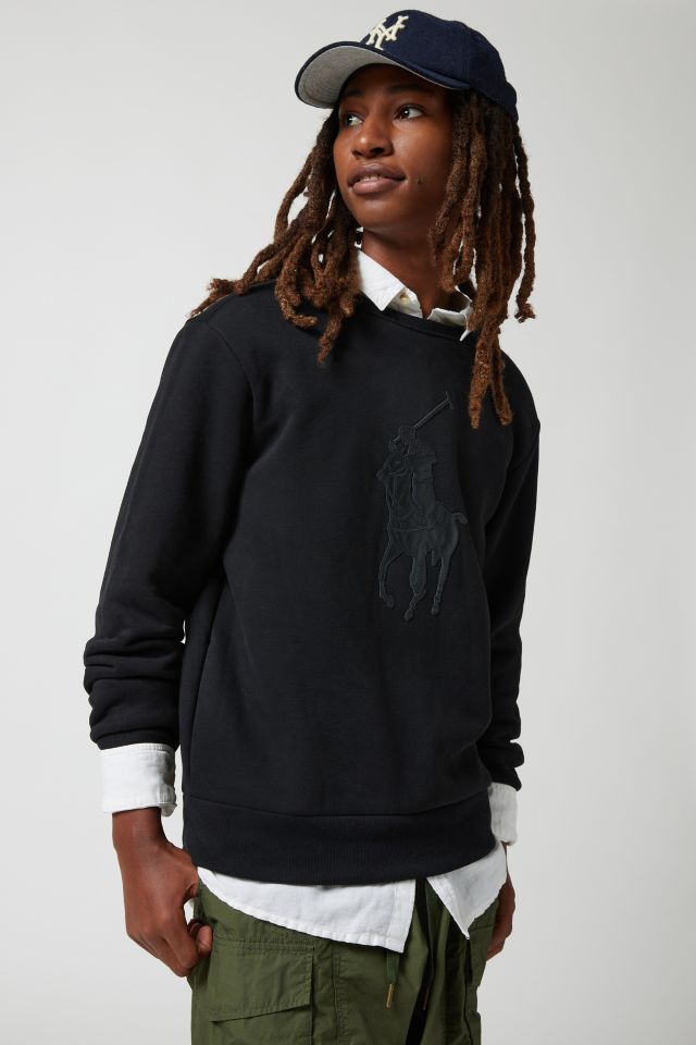 Black polo clearance crew neck sweatshirt