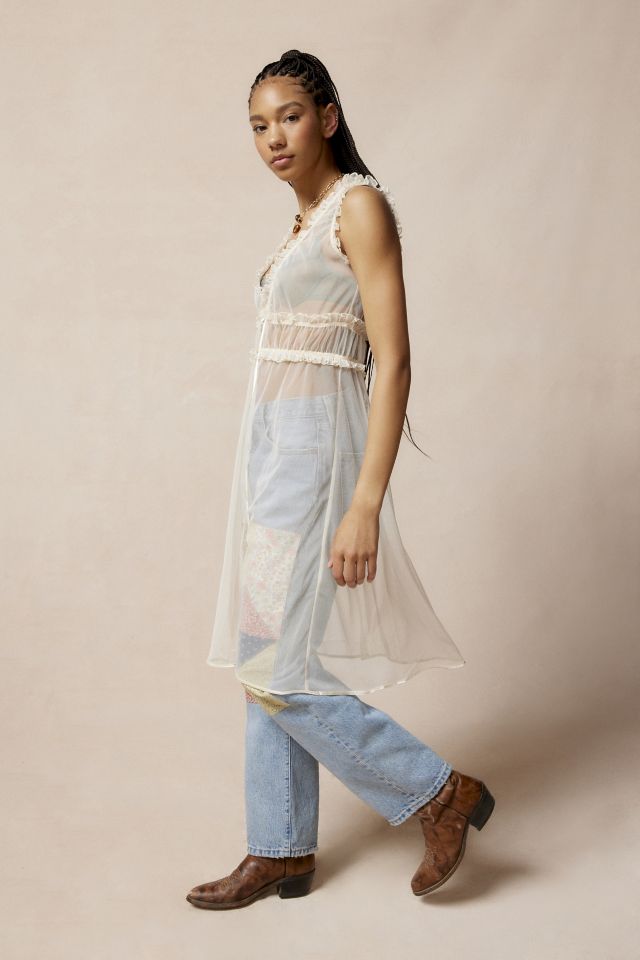 Sleeveless Sheer Layering Robe #2