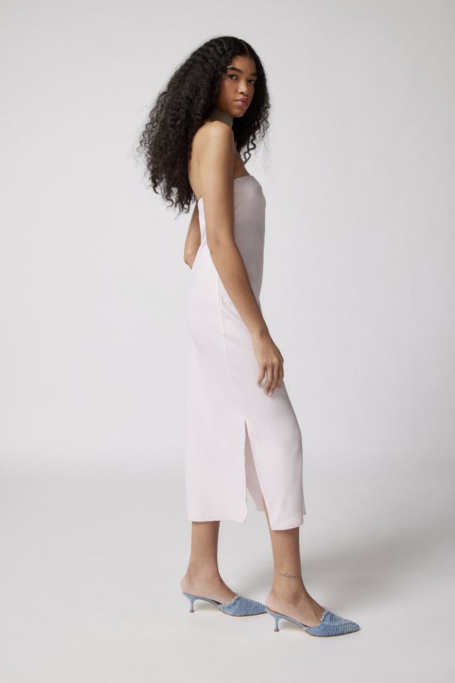UO Rina Satin Strapless Midi Dress #1