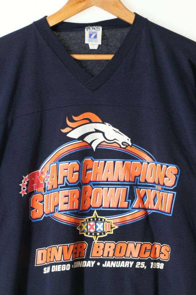 Vintage 1998 NFL Superbowl 32 Denver Broncos Jersey T-shirt Made