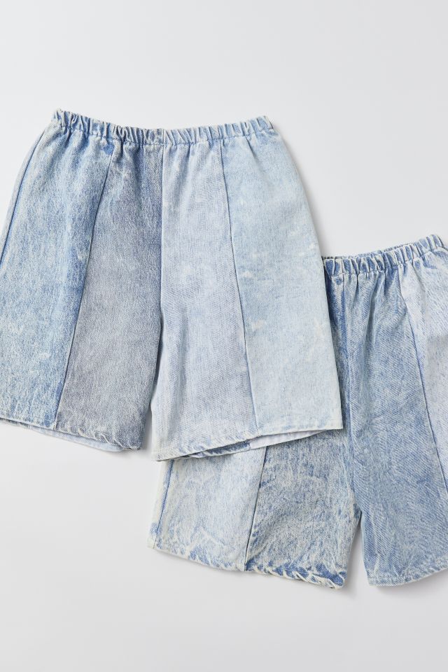 Urban Renewal Remade Acid Wash Pieced Denim Pull-On Short #1