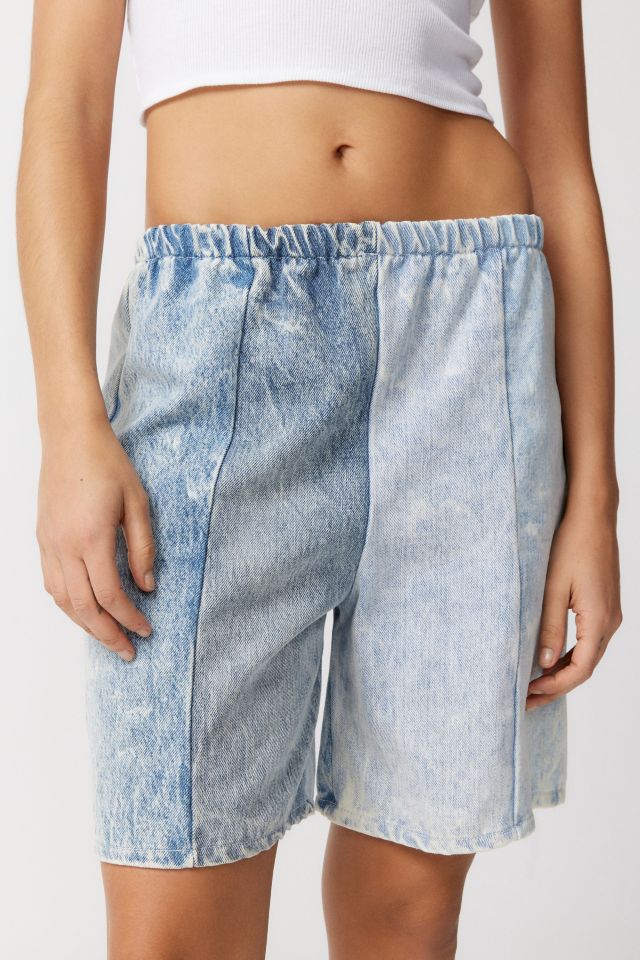 Urban Renewal Remade Acid Wash Pieced Denim Pull-On Short #2