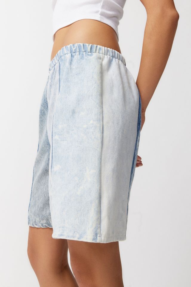 Urban Renewal Remade Acid Wash Pieced Denim Pull-On Short #4