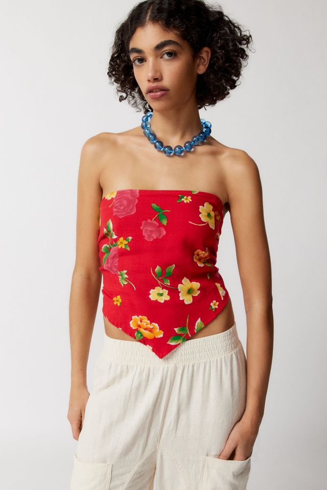 Urban Tube Top Urban Outfitters | Remade Renewal Floral Scarf Tie-Back