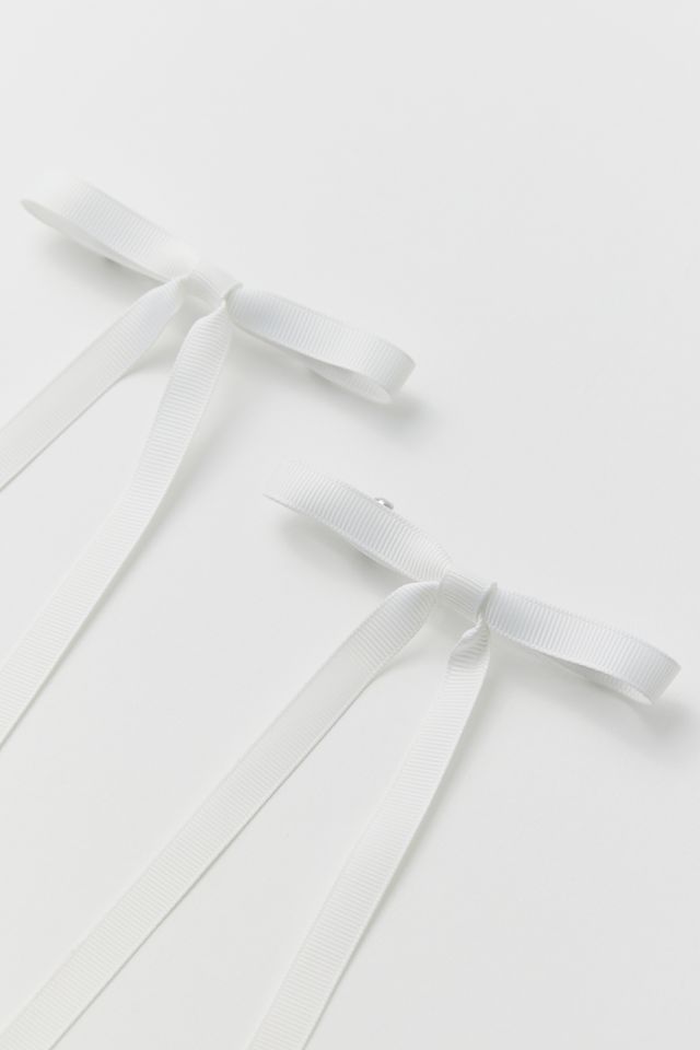 Ribbon Long Hair Bow Barrette Set #2