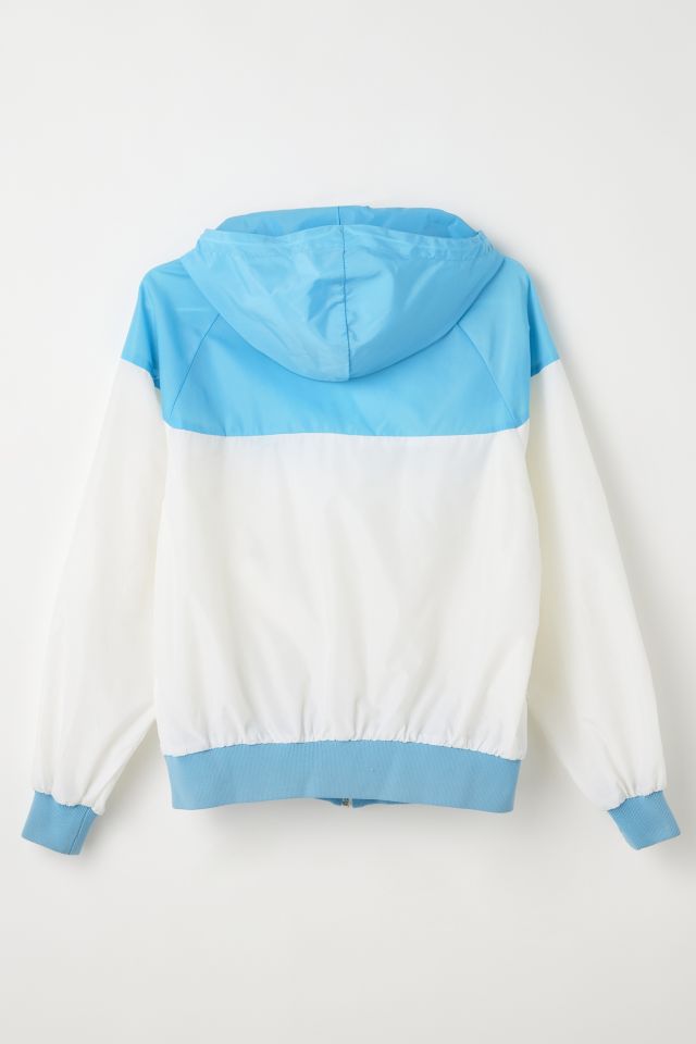 Pink white and on sale blue nike jacket