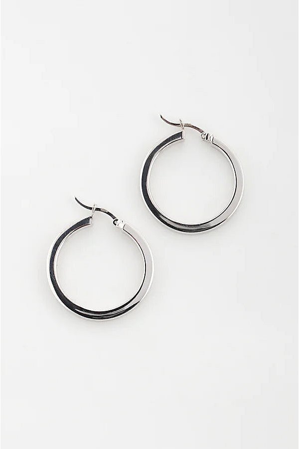 Deux Lions Jewelry Donna Hoop Earring In Silver