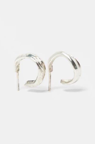 Deux Lions Jewelry Edith Mini Hoop Earring In Silver