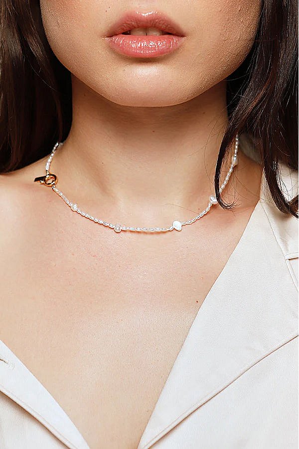 Deux Lions Jewelry Flavia Pearl Necklace In Gold