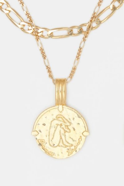 Deux Lions Jewelry Gold Sicilian Zodiac Layered Necklace In Cancer