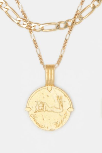 Deux Lions Jewelry Gold Sicilian Zodiac Layered Necklace In Scorpio