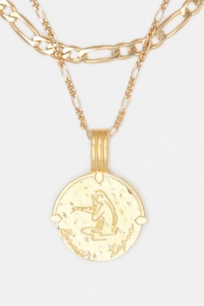 Deux Lions Jewelry Gold Sicilian Zodiac Layered Necklace In Pisces