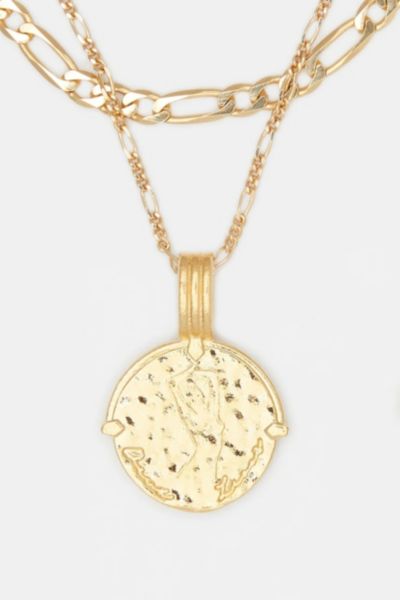 Deux Lions Jewelry Gold Sicilian Zodiac Layered Necklace In Taurus